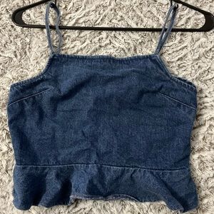 american eagle XS denim crop top